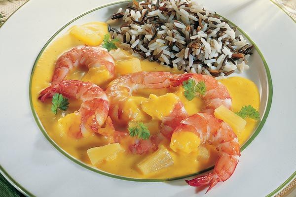 Scampi in Curry-Rahm
