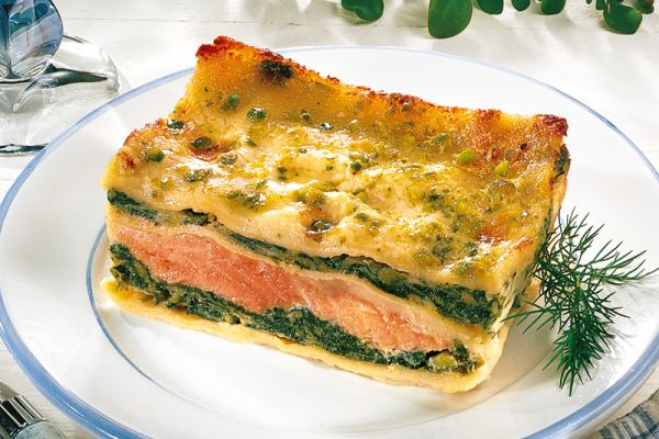 Lachs-Lasagne mit Spinat