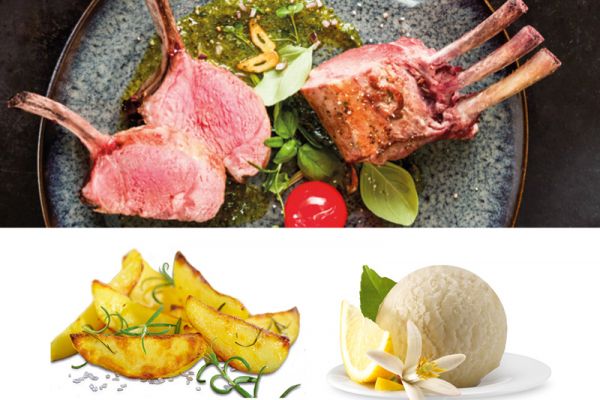 Menu marinierte Lammkrone für Zwei