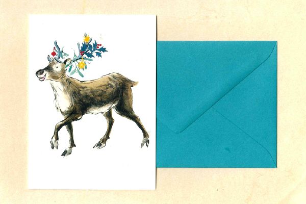 Weihnachtskarte Fröhliches Rentier