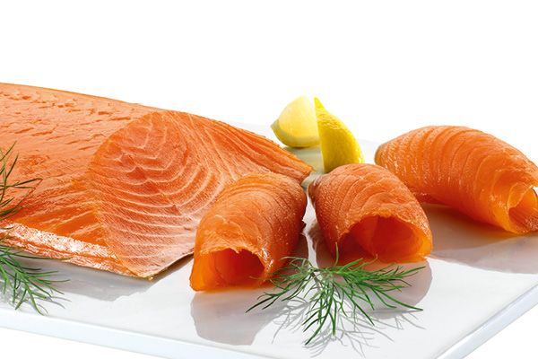 Schottischer Räucherlachs, geschnitten, kaltgeräuchert