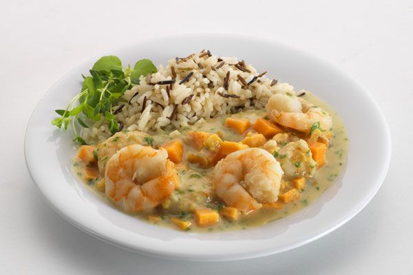 Riesengarnelen-Curry mit Süßkartoffeln