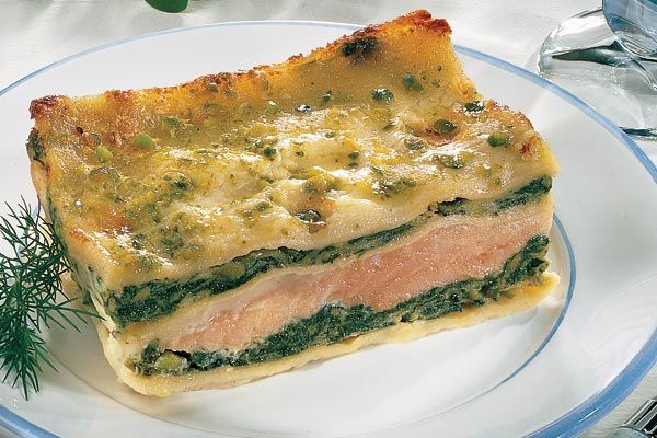 Lachs-Lasagne mit Spinat