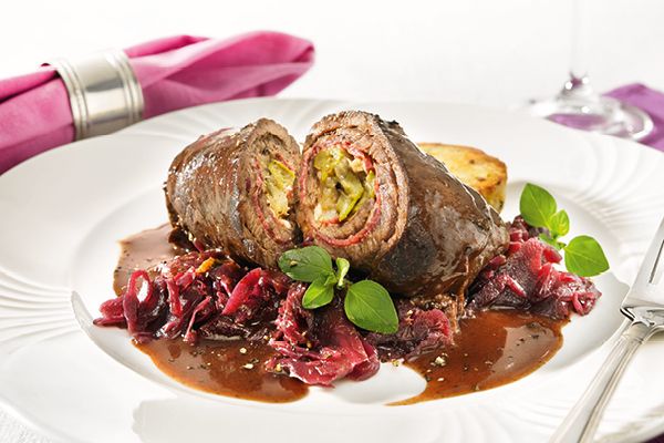 Kleine Rouladen mit Sauce